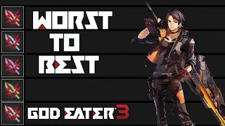 The Long Blade Burst Art Tierlist  God Eater 3 [upl. by Atteiluj35]