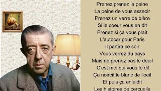 Jacques Prévert  Chanson des escargots qui vont à lenterrement [upl. by Johnsten]