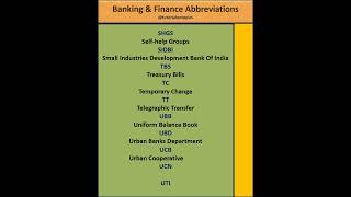 Abbreviation  banking finance abbreviations education school learning [upl. by Ander157]