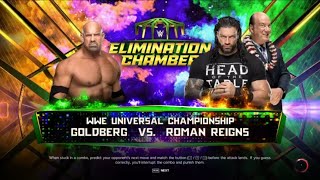 WWE Elimination Chamber 2022 Universal Championship  Roman Reigns c vs Goldberg [upl. by Gilbertina]