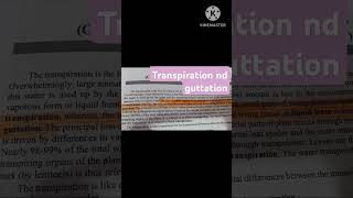 transpiration nd guttationbiology class 12th 10th neet tgt pgt biology [upl. by Asiak604]