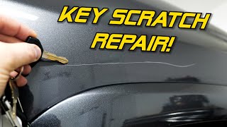 Repairing a Deep SCRATCH in Car Paint  DIY Key Scratch Fix [upl. by Etnoved]