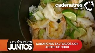 CAMARONES SALTEADOS CON ACEITE DE COCO JENGIBRE Y SEMILLAS DE CILANTRO [upl. by Uticas]