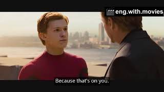 Learn EnglishMovies with English subtitles  Tony Stark SpiderMan  SpiderMan Homecoming [upl. by Ttam]