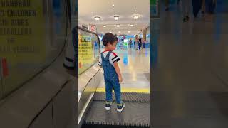 Funny Escalator🤪😀no fear to little kid shorts viral escalator [upl. by Aniz555]