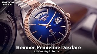 Roamer Primeline Daydate 981662 47 45 90 Watch Review  watchpilotcom [upl. by Enitselec]