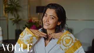 Rashmika Mandanna gets ready for Versace at Milan Fashion Week  Last Looks  Vogue India [upl. by Ahtinak953]