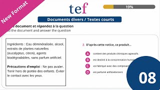 TEF Canada  Compréhension Ecrite 8  Nouveau Format et Nouvelles Questions 2024  Textes Courts [upl. by Roselia]