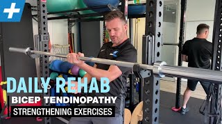 Bicep Tendinopathy Strengthening Exercises  Tim Keeley  Physio REHAB [upl. by Tnafni]