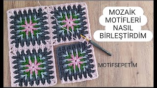 MOZAİK MOTİF İÇİN MOTİF BİRLEŞTİRME 👏ÖRGÜ BATTANİYE MODELLERİ  CROCHET SQUARE BLANKET 1OCAK 2022 [upl. by Atekihs]