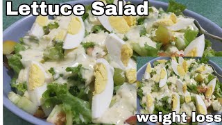 Lettuce Salad Recipeshow to make easy and healthy salad weight loss salad howto lettucesalad [upl. by Aisetal]