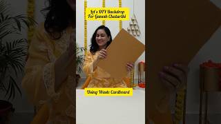 lets DIY Backdrop for Ganesh Chaturthi from Waste Cardboard ganpatidecoration celebratewithshorts [upl. by Lurline]