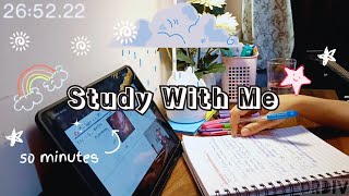 Study With Me  Rain Sound  50 Minutes  NEET PG 2025 Preparation  No Break Study Session [upl. by Cadel]