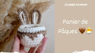 Un panier de Pâques 🐰 avec un motif facile au crochet  décoration minimaliste et bohème [upl. by Narat996]