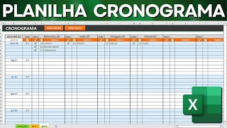 Planilha de Cronograma de Estudos no Excel  Baixar Grátis  Quadro de Organização Dinâmico [upl. by Dagmar]