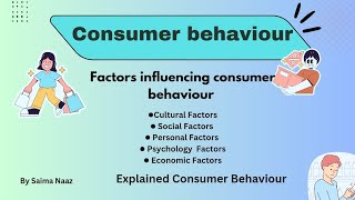 Factors Influencing Consumer Behaviour  Consumer behaviour explained [upl. by Delle]