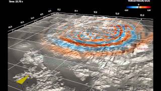 Il terremoto de LAquila propagazione delle onde sulla superficie [upl. by Alberik]