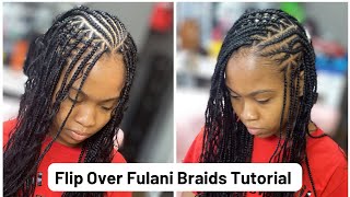 HOW TO Flip over Fulani Boho Braids Tutorial Detailed Versatile Knotless [upl. by Ativahs]