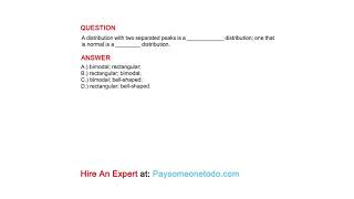 A distribution with two separated peaks is a  distribution one that is normal is [upl. by Selinski]