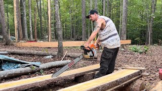 Standing 3 Poles Hanging a 24Ft Beam  Cooking Brunch and New puppies [upl. by Ontina]