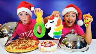 REAL FOOD VS GUMMY FOOD CHALLENGE Christmas Edition [upl. by Chaworth]