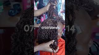 kinkybraid at zippie hair salon Kenyatta market [upl. by Alrad440]