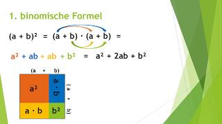 Mathe Binomische Formeln einfach und kurz erklärt [upl. by Lowry592]