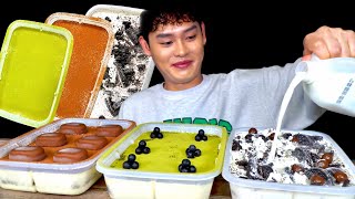 ASMR 녹차티라마수 아이스박스 오리지널 티라미수 파티팩 먹방 Box Cake🎂Green Tea Tiramisu Cake Oreo Cake Tiramisu MuKBang [upl. by West]