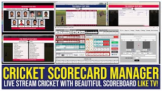 Cricket Scorecard Manager Software For Live Stream Cricket Matches with Beautiful Overlays [upl. by Ayor451]