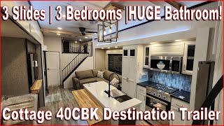 Three Bedrooms 2024 Cottage 40CBK Destination Trailer by Forestriver at Couchs RV Nation RV Review [upl. by Frodin]