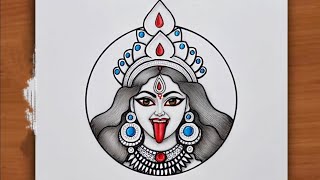 Maa Kali drawing Pencil Sketch  Mata kali drawing Drawing Pictures  Chitra  Kali maa काली मां [upl. by Cirle]