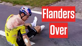 Wout Van Aert Tour Of Flanders Bid Ends With Dwars Door Vlaanderen Crash [upl. by Trisa833]