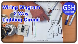 Wiring Diagram 2 Way Switching of a Lighting Circuit Using the 3 Plate Method Connections Explained [upl. by Nila]