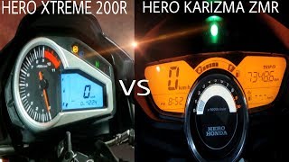 Hero Xtreme 200R VS Hero Karizma ZMR  Top Speed Test  Auto Gyann [upl. by Noxin]