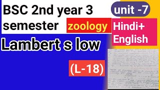 BSC 2nd year 3rd semester zoology topics Lambert s low [upl. by Blim]