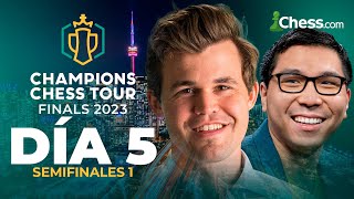 ¡Magnus 1 vs Caruana 2 amp Wesley vs Nodirbek  Champions Chess Tour Finals 2023 Semifinales 1 [upl. by Ori]