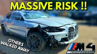 WE BOUGHT A WRECKED 2021 BMW M4 COMPETITION PART 1 [upl. by Assirual]