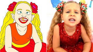 Diana and her new Princess Room l cartoon drawing meme nastya artist meme l Diana and Roma [upl. by Danika]