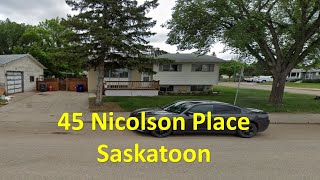 45 Nicolson pl Saskatoon  House for sale in Saskatoon Canada  My Lovely House [upl. by Aehsat]