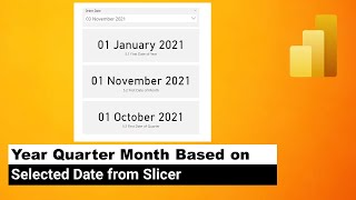 Power BI  How to get the first date of the year or month or quarter based on selected date [upl. by Cohbath]