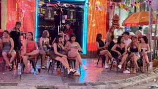 Phnom Penh Red Light District Street 136  Cambodia Nightlife [upl. by Ahcatan365]