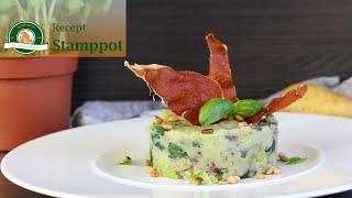 Stamppot maken recept met spekjes en spinazie [upl. by Nylareg]