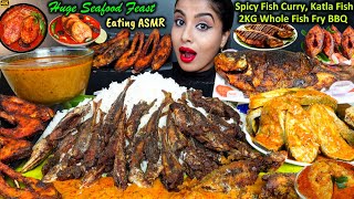 ASMR Eating Spicy Whole Fish FryFish CurryRiceDam Fish Fry Masala Big Bites ASMR Eating Mukbang [upl. by Ger]