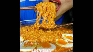 ASMR CHEESY NOODLES WITH EGGS ❤️asmr mukbang eatingsounds noodles cheesy eggs SASASMR [upl. by Farmann]