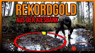 🔶 REKORDGOLD aus der Kiesbank 🔶 Goldwaschen Goldsuche in Deutschland Gold prospecting [upl. by Suiramad977]