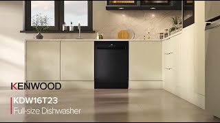 KENWOOD KDW16T23 Fullsize Dishwasher  Black CG video [upl. by Nelra976]