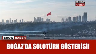 İstanbul Boğazı semalarında SOLOTÜRK ve Türk Yıldızlarından Cumhuriyetin 100 yılı uçuşu [upl. by Esnahc]