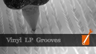 Electron microscope slowmotion video of vinyl LP [upl. by Aroz]