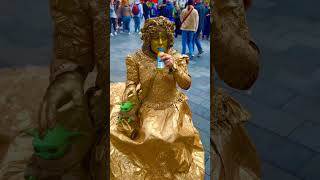 Juice Tropicana for Gold Lady youtubeshorts statue reels streetartist [upl. by Dorcas]