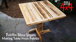 Paletten masa yapımı  Table made of pallets  Ahşap masa  DIY Wooden table [upl. by Gaal]